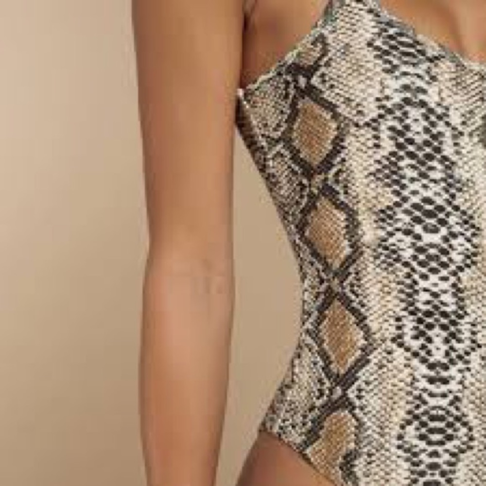DEREK HEART snakeskin bodysuit